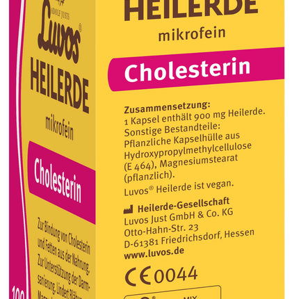 Luvos Healing Clay Microfine Capsules - Natural remedy for binding cholesterol and fats - Relieves flatulence, stomach pressure, and bloating - Supports intestinal cleansing - 100 Capsules
