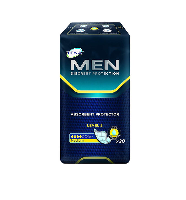 Tena 750750 Men's Sanitary Pad Level 2, for bladder weakness, 6 packs of 20 pads each, 120 pads