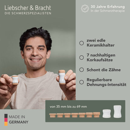 Liebscher &amp; Bracht Original Jaw Savior: Jaw Stretcher Trainer for Teeth Grinding, Head &amp; Jaw Pain, Masticatory Muscle and Jaw Line Adjustment, Made in Germany, Exercises in the App