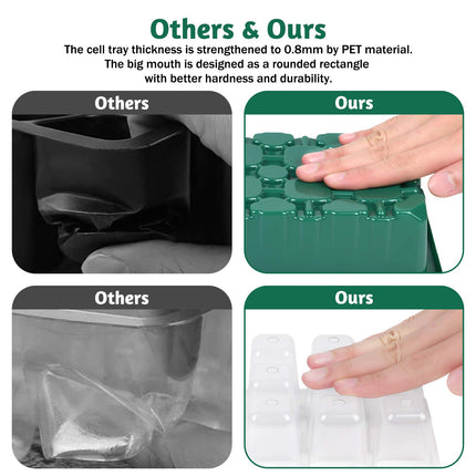 flintronic 5 Pack 60 Cell Indoor Greenhouse Propagator, Mini Greenhouse Propagation Set, Greenhouse Propagator with Lid and Ventilation, 10 Plant Markers, Propagation Tray for Gardens and Vegetable Gardens