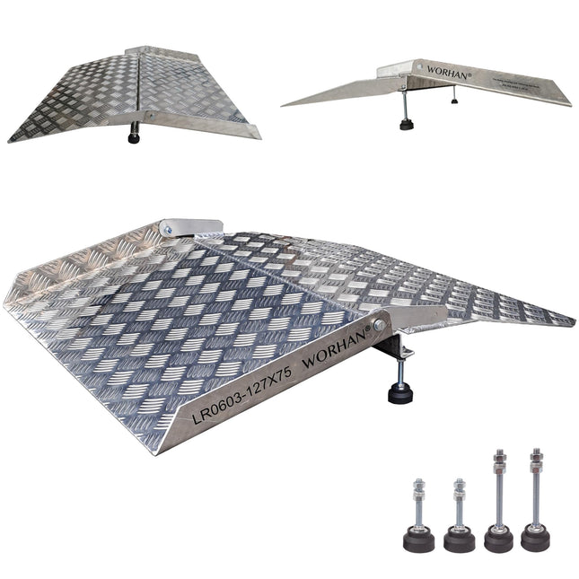 WORHAN Mobile threshold ramp Variable height adjustment Loading platform Step ramps Wheelchair ramp Aluminium ramp Door threshold ramp TR87