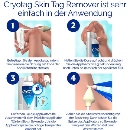 Cryotag Skin Tag Remover - Fast Acting Safe - Clinically proven freezing agent for the treatment of skin tag warts, up to 12 applications