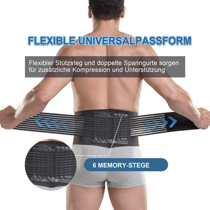 Paskyee Lower Back Support Belt for Men and Women with 6 Bars - Back Brace for Scoliosis &amp; Sciatica Pain Relief
