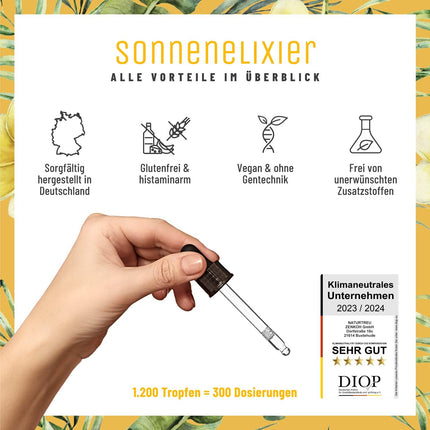NATURTREU® Vitamin D3 K2 Drops high-dose &amp; vegan - 20,000 IU Vitamin D3 + Vitamin K2 MK7 200 mcg per dose (depot)