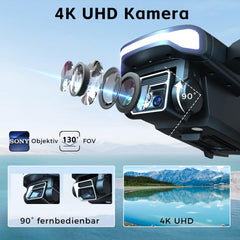 Durable brushless motor drone with 84 minutes super long flight time, drone with 4K HD camera for beginners, CHUBORY A77 WiFi FPV quadcopter, follow mode, auto-hover, 3 batteries, carrying case