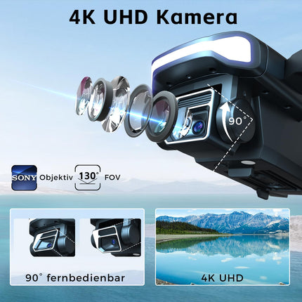 Durable brushless motor drone with 84 minutes super long flight time, drone with 4K HD camera for beginners, CHUBORY A77 WiFi FPV quadcopter, follow mode, auto-hover, 3 batteries, carrying case