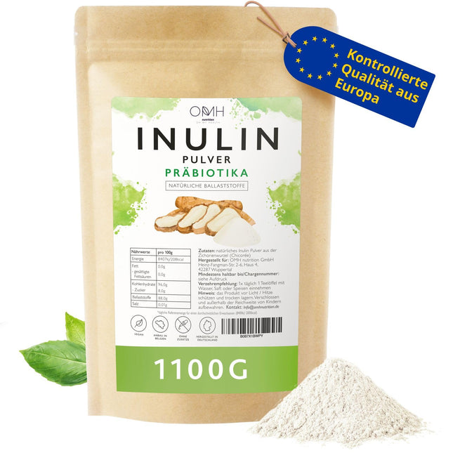 Inulin powder prebiotics fiber 1100g (1.1kg) grown in Europe chicory root vegan