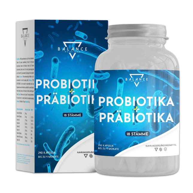 PROBIOTICS AND PREBIOTICS - 240 CAPSULES | Probiotics for intestinal cleansing | Probiotic capsules | Prebiotics, digestive enzymes + inulin | Intestinal flora building | Up to 20 billion CFU
