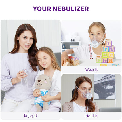 FEELLIFE Nebulizer, Quiet Nebulizer for Adults and Children, 3 Adjustable Modes, Ultralight Hands-Free Nebulizer, Nebulizer for Home and Travel, Rechargeable Battery