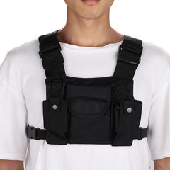 Gugxiom Radio Shoulder Holster, Universal Walkie-Talkies Chest Bag, Radio Chest Rig Holster Pack, High-Quality Fire Department Military Grade, for Construction Sites of Police Production Workshops