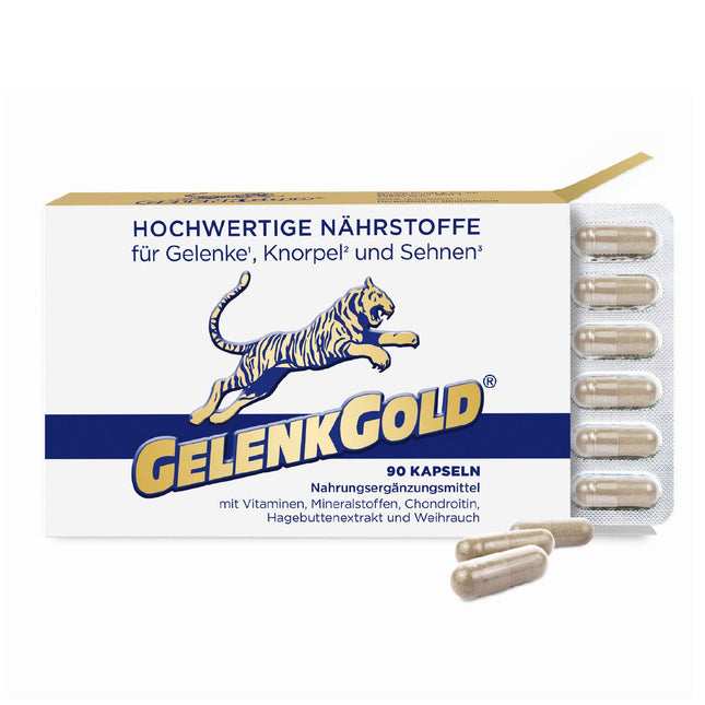 GelenkGold Joint Capsules 90 Capsules High Dosage, Dietary Supplement for Joints¹ Cartilage² and Tendons³ with Chondroitin Glucosamine and Frankincense