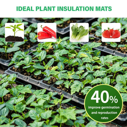 Lotvic Plant Heating Mat, Indoor Greenhouse Heat Mat 52x25 cm, Heat Mat for Seedling Germination, IP67 Waterproof Heating Pad Fast Heating for Cultivation Greenhouse or Growbox