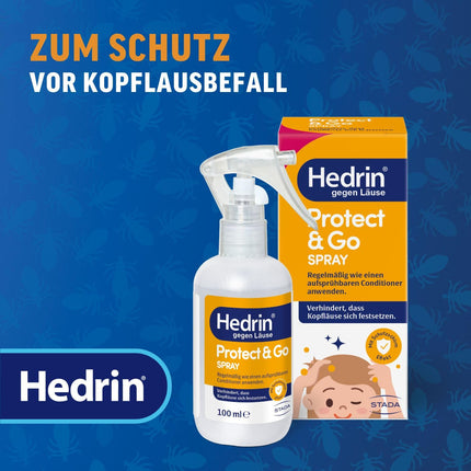 HEDRIN Protect &amp; Go Spray – Effective prevention against head lice infestation. Clinically proven efficacy and a user-friendly solution for lice prevention.