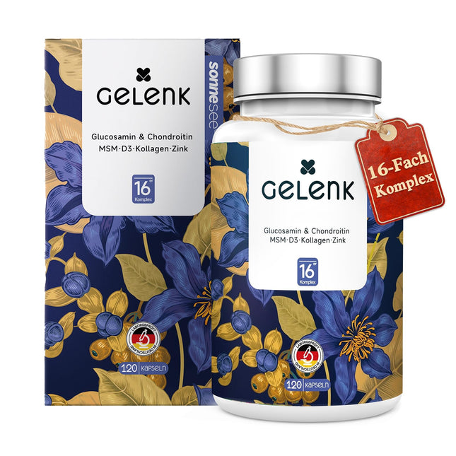 Sonnesee Joint 16-fold Glucosamine &amp; Chondroitin with MSM Collagen L-Methionine D3 K2 Zinc Turmeric for normal collagen formation*produced in Germany
