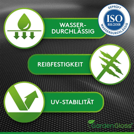 GardenGloss® 50m² Weed Control Fabric – Water-Permeable Weed Control Fabric – Tear-Resistant Weed Control Fabric 50g/m² – High UV Stabilization (50m x 1m, 1 Roll)