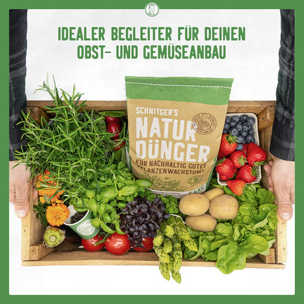 Natural fertilizer - Universal plant fertilizer in organic quality - Long-term fertilizer for sustained good plant growth - with dosing aid - easy &amp; safe fertilization - fertilizer from SCHNITGER's - 5 kg