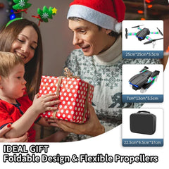 OBEST Drone with 1080P Camera with LED Lights for Kids and Adults, Foldable Quadcopter with WiFi Transmission, One Key Takeoff/Landing, 3D Flips, 2 Batteries, Drone Toy Gifts for Boys Girls