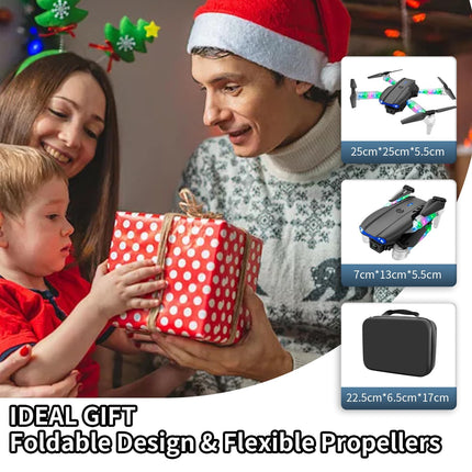 OBEST Drone with 1080P Camera with LED Lights for Kids and Adults, Foldable Quadcopter with WiFi Transmission, One Key Takeoff/Landing, 3D Flips, 2 Batteries, Drone Toy Gifts for Boys Girls