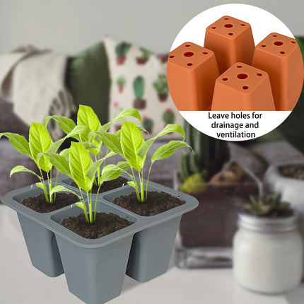 JasCherry 5 Pack Silicone Seedling Starter Trays Reusable, Indoor Greenhouse Propagation Trays, Cell Greenhouse Propagation Set, Mini Propagator for Seedling Plant