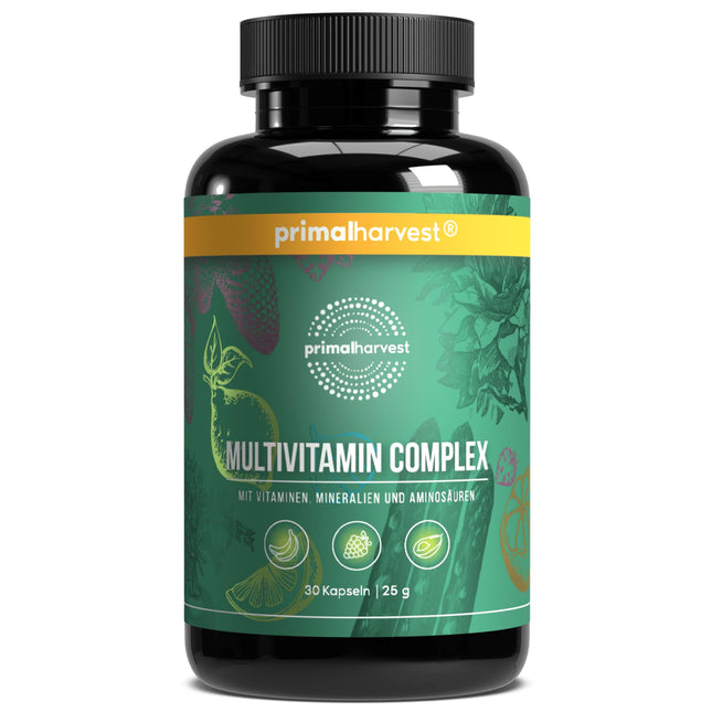 Primal Harvest® Multivitamin Tablets (30 servings) - High Dosage - Capsules with essential vitamins - Vitamins A, C, D, K and minerals such as biotin, zinc, folic acid - Vitamin tablets