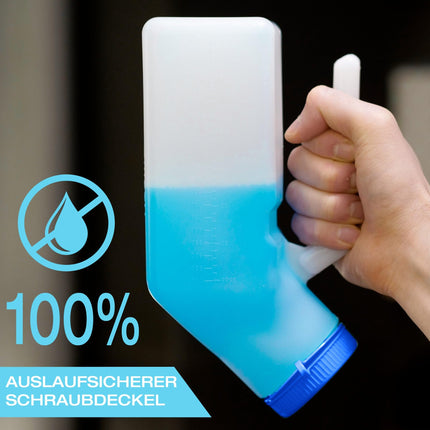 Urinal bottles for men with glow-in-the-dark lid (1 pack) - 1000mL men's bedside bottle made of thick plastic with screw lid - Leak-proof urinal chamber - Portable urinal bottles for men