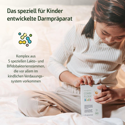 Combi Flora Kids Organic - 50 g - With Bifidobacterium &amp; Lactobacillus for children - Powder with measuring spoon - With 5 bacterial strains for children from 3 years