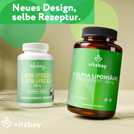 Vitabay R-Alpha Lipoic Acid 300mg - 120 Capsules High Dose and Vegan - Alpha Lipoic Acid with High Bioavailability, Laboratory Tested &amp; Made from High-Quality Raw Materials