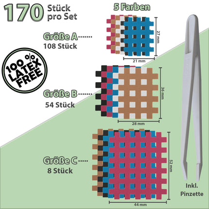 Cross-Tape grid plasters in various sizes and quantities, Quantity: 170 pieces - Size AB and C