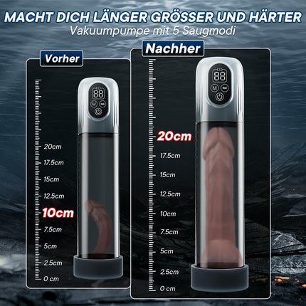 Penis pump for penis enlargement sex toy for men, electric penis pump vacuum pump with 5 suction levels 6 training modes, waterproof pocket pussy masturbator with penis ring 2 silicone sleeves
