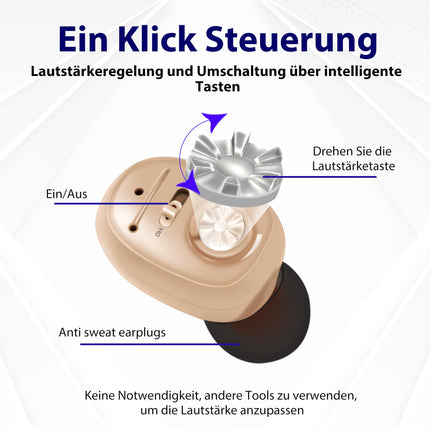 Britzgo sound device, specially designed for the elderly, with noise reduction function, makes everyday conversations effortless, offers an extremely long battery life (Beige)