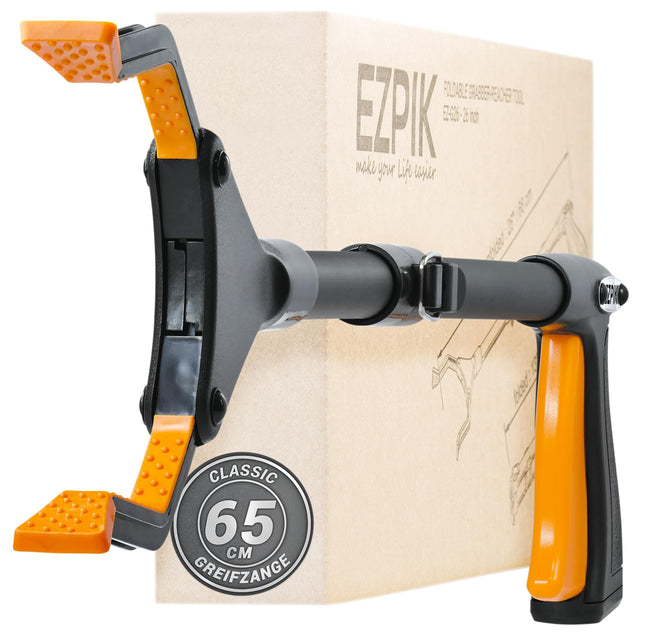 EZPIK 1 x 66 cm Grabber for Seniors with Magnetic Grabber Arm, Robust Grabber for Seniors, People with Disabilities, Rotating Garbage Grabber Tongs, Aid with Attachment Clip (1-Pack, Black)