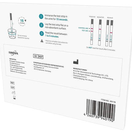EUROPAPA® Healthcare 10 Ultra-Sensitive Pregnancy Test - Early Pregnancy Test - Pregnancy Test - Early Pregnancy Test (10 Pieces)