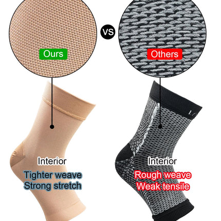 2 Pairs of Ankle Medical Compression Stockings for Men &amp; Women 20-30mmhg, Support Stockings Compression Socks for Swelling, Plantar Fasciitis, Sprain, Neuropathy, Sports (Black+Beige, XXL)