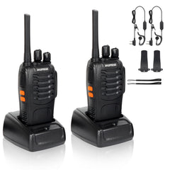 Walkie Talkie 16 Channels CTCSS/DCS FM, 1500 mAh Battery, Max. Talk Range 5 km, Professional Radio with Hands-Free Function