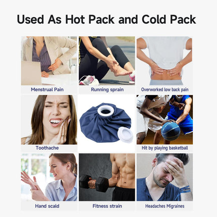 BICAREE Reusable Ice Pack for Injuries, Ice Pack Hot Water Bag for Hot and Cold Therapy and Pain Relief with Lid, Leak-Proof Elastic Breathable Ice Pack 22.8 cm