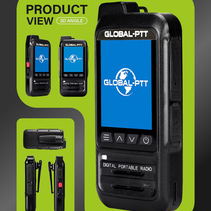2-Pack Global Walkie Talkies with SIM Cards - Handheld PoC Two Way Radios Unlimited Range - Rechargeable PTT Push to Talk Over Cellular Radio Long Range (G0)