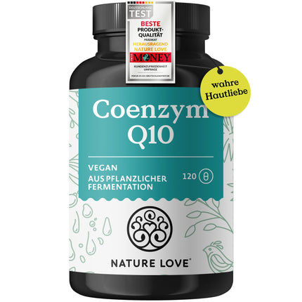 NATURE LOVE® Coenzyme Q10 High Dose - 200mg per capsule - 120 vegan capsules in a 4-month supply - From plant fermentation - High dosage &amp; produced in Germany