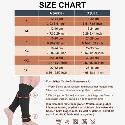 2 Pairs of Calf Medical Compression Stockings for Men &amp; Women 20-30 mmHg, Class 2, Calf Support, Graduated Support Stockings for Varicose Veins, Edema, Flight Sports (Black+Beige, L)