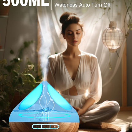 VAAGHANM Aroma Diffuser 500 ml with 8 Essential Oils, Aromatherapy Diffusers, Air Freshener, Humidifier with Remote Control, 4 Timers for Bedroom, Brown
