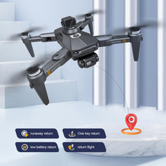 Foldable Drone RC Quadcopter with 8K Dual Camera, 5G Wi-Fi Transmission, Obstacle Avoidance, Optical Flow Positioning, Hovering, Black