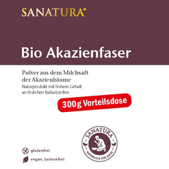 Sanatura Acacia Fiber Powder Organic – 300 g – valuable fiber source from acacia fiber – soluble fiber – vegan, gluten-free and fructose-free – well tolerated