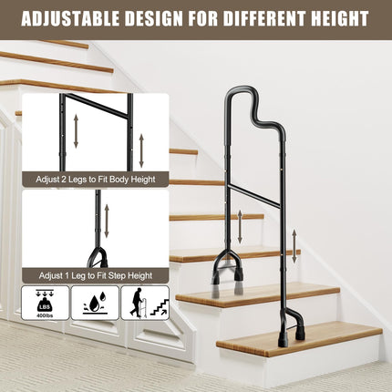 Cushore Stair Climber Aid for Elderly with Adjustable Height, Fits Most Standard Steps, Step Aid for People with Sore Hips and Knees