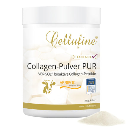 Cellufine® Premium VERISOL Collagen Powder 300 g I Beauty Collagen Powder with bioactive collagen peptides I natural &amp; without preservatives, 120 servings with very high bioavailability