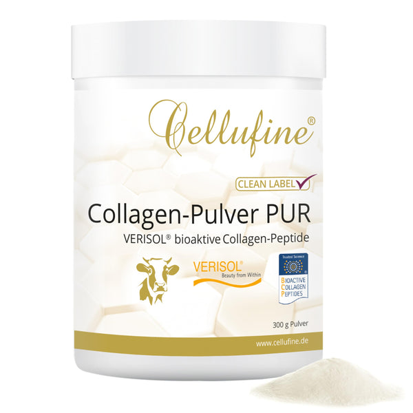 Cellufine® Premium VERISOL Collagen Powder 300 g I Beauty Collagen Powder with bioactive collagen peptides I natural &amp; without preservatives, 120 servings with very high bioavailability