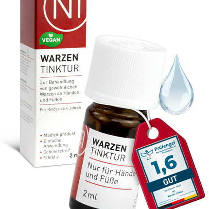 N1 Wart Tincture 2ml - Effective Wart Remover [Medical Device] - Easy to use &amp; painless - Only once a week - Ideal wart remedy for pedunculated, verrucas &amp; common warts
