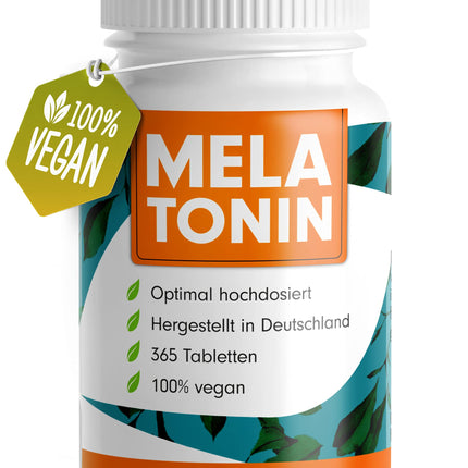 Melatonin 365 Tablets (24 Months) - 0.5 mg bioactive melatonin per day (1/2 tablet) - Optimally high dosage - Laboratory-tested - No unwanted additives - Made in Germany - 100% vegan