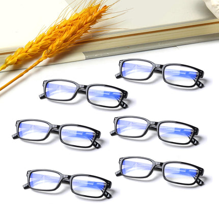 ZOECENT 6 Pack Reading Glasses Men Women Blue Light Filter Glasses Spring Hinge Computer Glasses Black Reading Glasses (6 Black, 2.75, x)