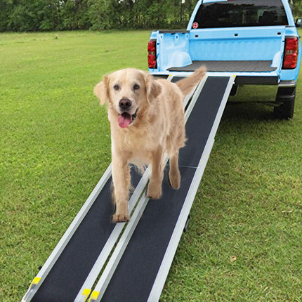 COSTWAY 2 x wheelchair ramps up to 270 kg, 121.5-212.5 cm, telescopic ramp with anti-slip surface, telescopic ramp pair aluminum, non-slip loading ramp, aluminum ramp