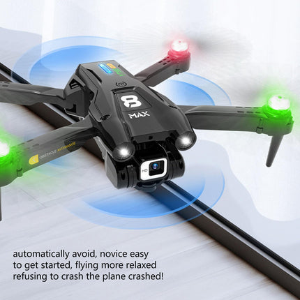 Foldable RC Drone with LED Light, HD Dual Camera, 50x Zoom, Intelligent Obstacle Avoidance for Adults, Beginners, Foldable RC Quadcopter Drone