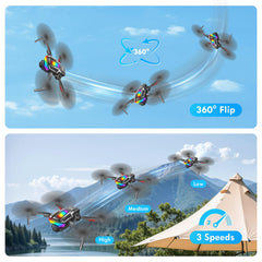 Foldable Brushless Drone for Beginners, Wi-Fi FPV Drone with Wide-Angle 1080P HD Camera, 3D Flip, Gravity Sensor, One-Button Takeoff/Landing, Follow Me, Gesture Photo, Dual Cameras, 2 Batteries